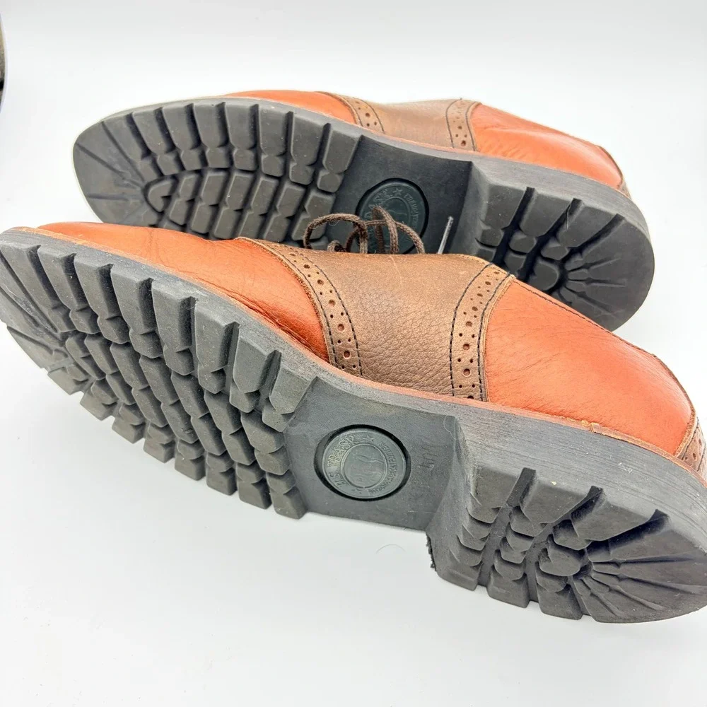 H.S. Trask American Bison Saddle Shoes Mens 9 M Brown Cognac Lug Sole Office